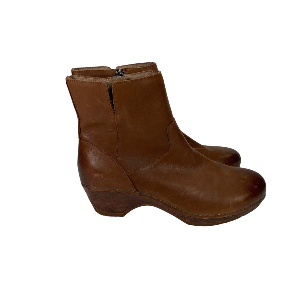 Dansko Meghan Saddle Ankle Boots Brown Leather Women's Size 41/ US 10.5